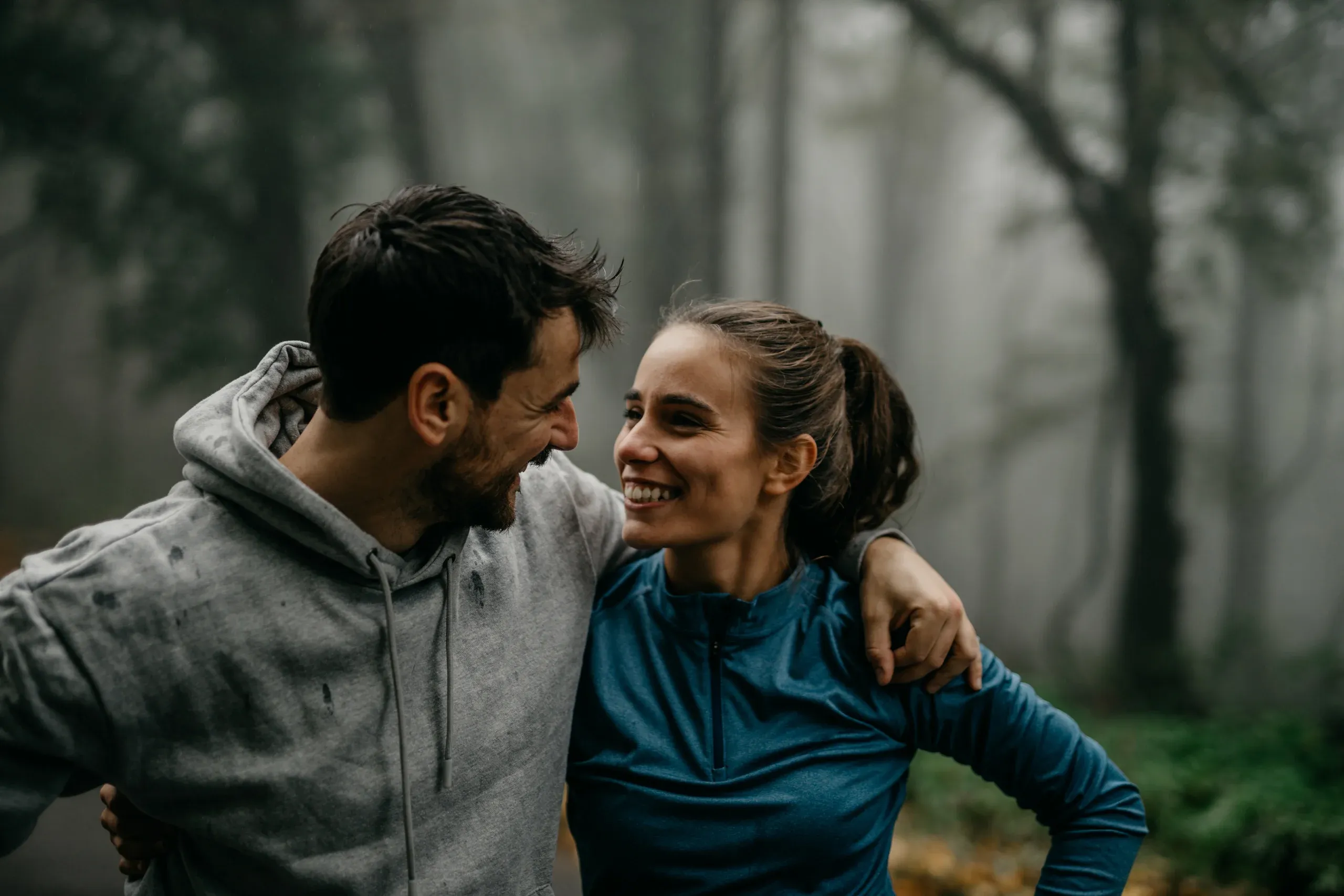 La foto espontánea de un amigo después de correr